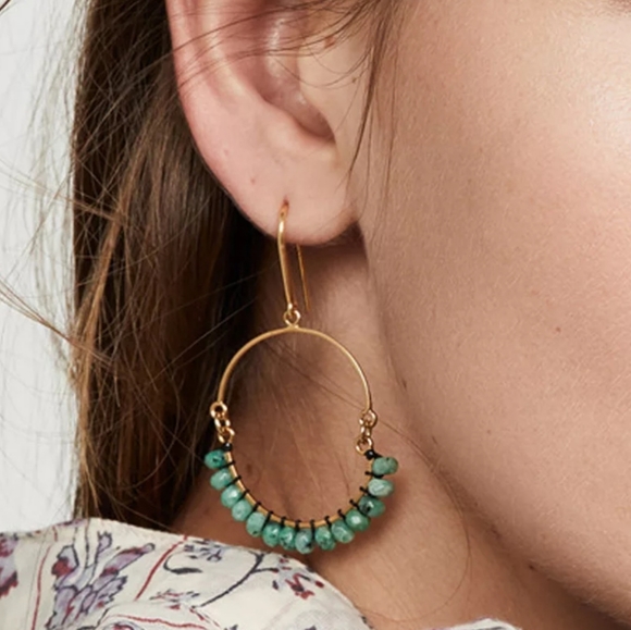 Anthro Natural Stone Drop Earrings - Picture 3 of 3